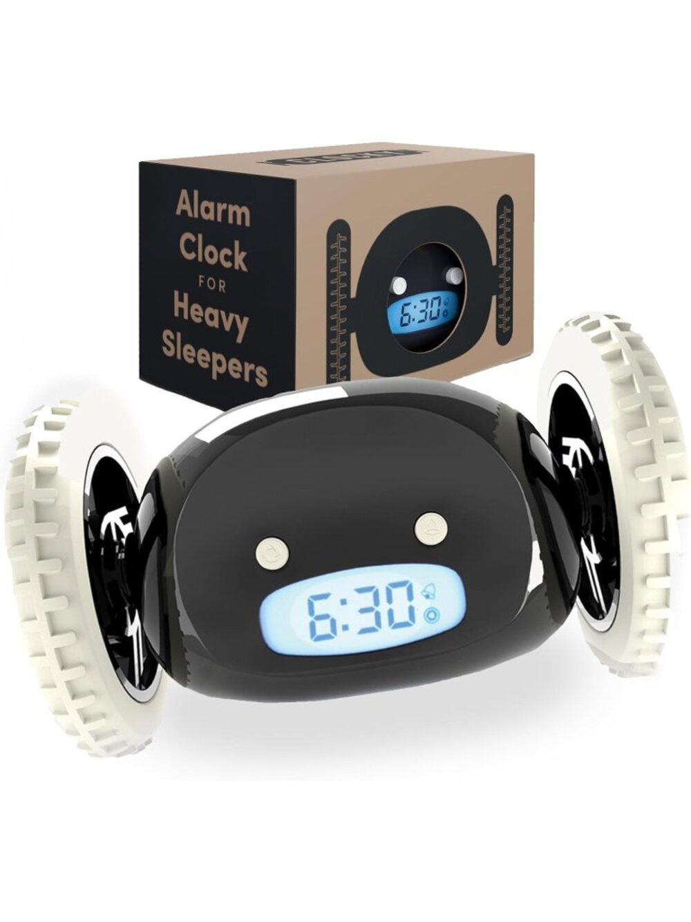 New Runaway Digital Loud Rolling Alarm Clock for Heavy Sleeper Adults